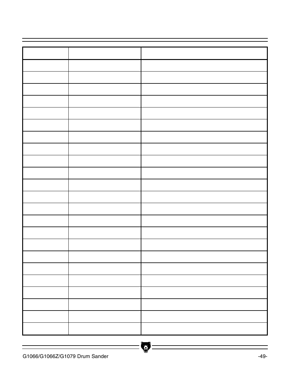 Grizzly G1066Z User Manual | Page 51 / 54