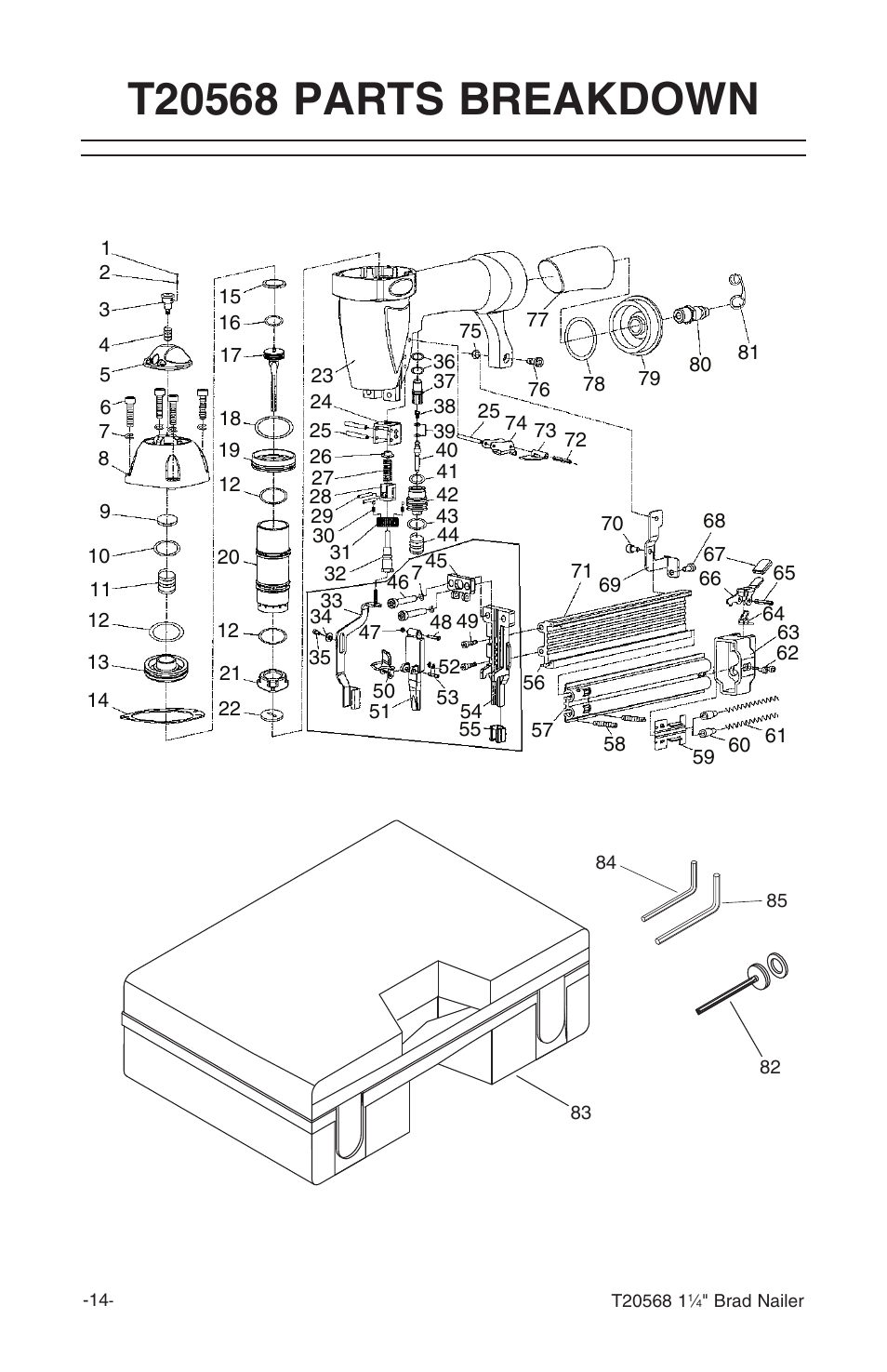 Grizzly 1 1/4" Brad Nailer T20568 User Manual | Page 16 / 20