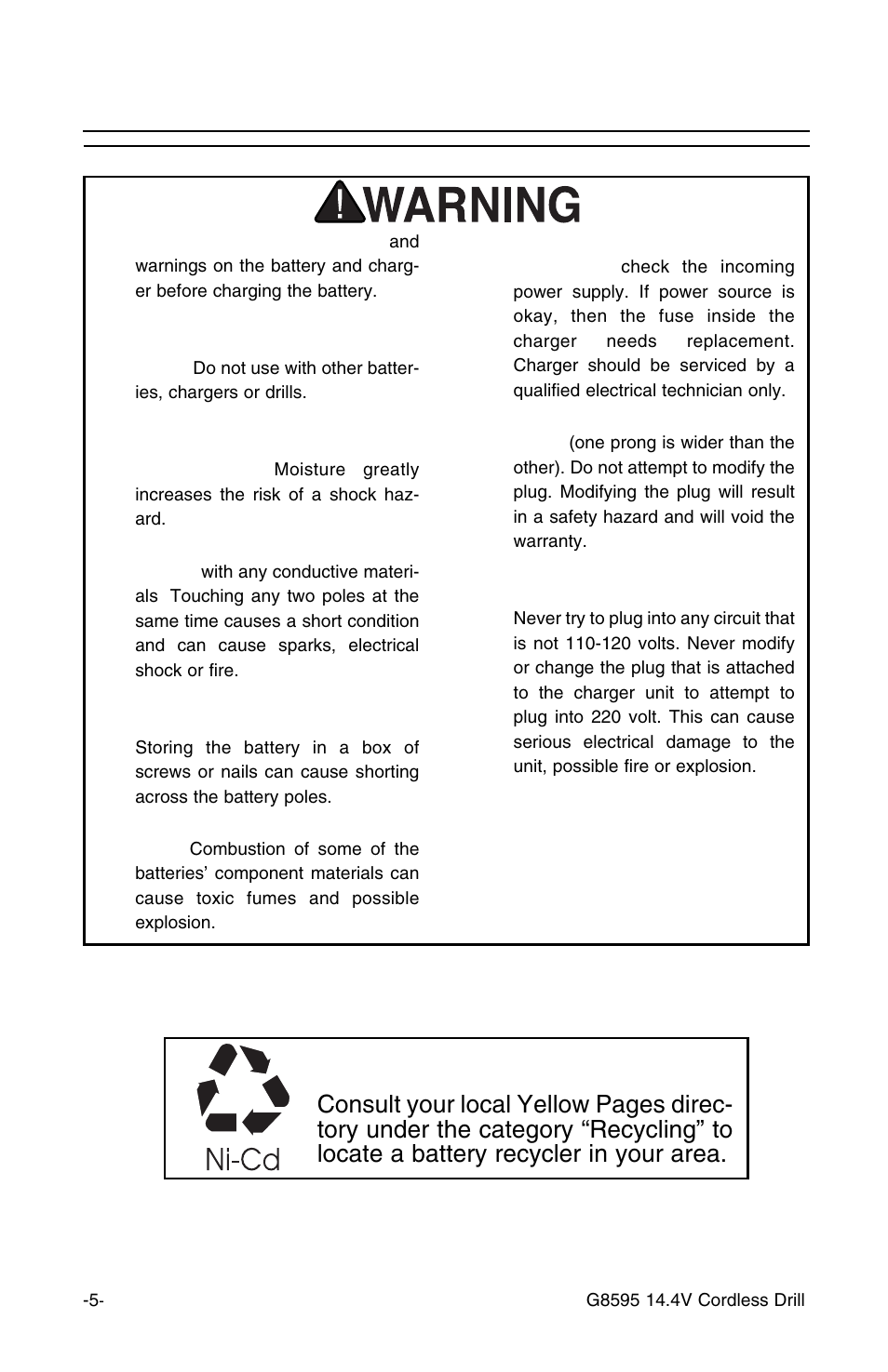 Charging safety | Grizzly G8595 User Manual | Page 5 / 13