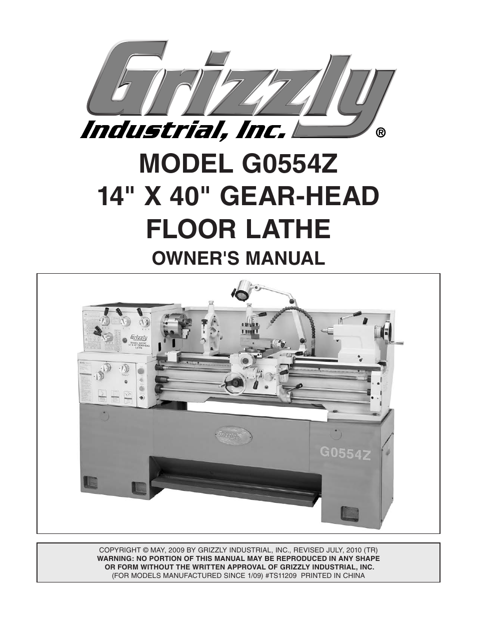 Grizzly G0554Z User Manual | 104 pages