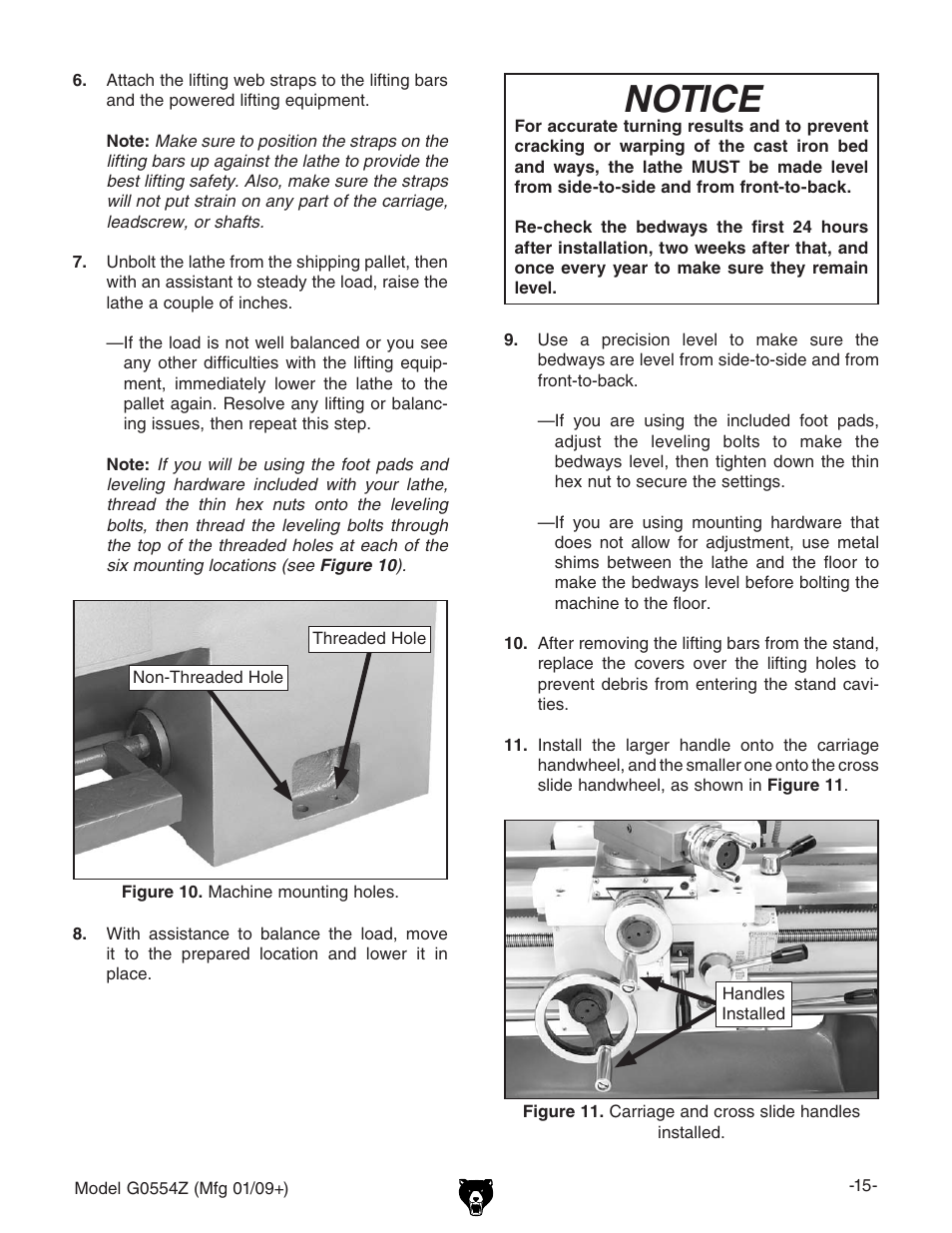 Notice | Grizzly G0554Z User Manual | Page 17 / 104