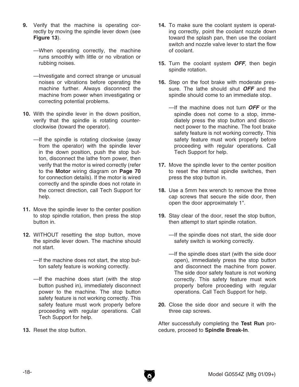 Grizzly G0554Z User Manual | Page 20 / 104