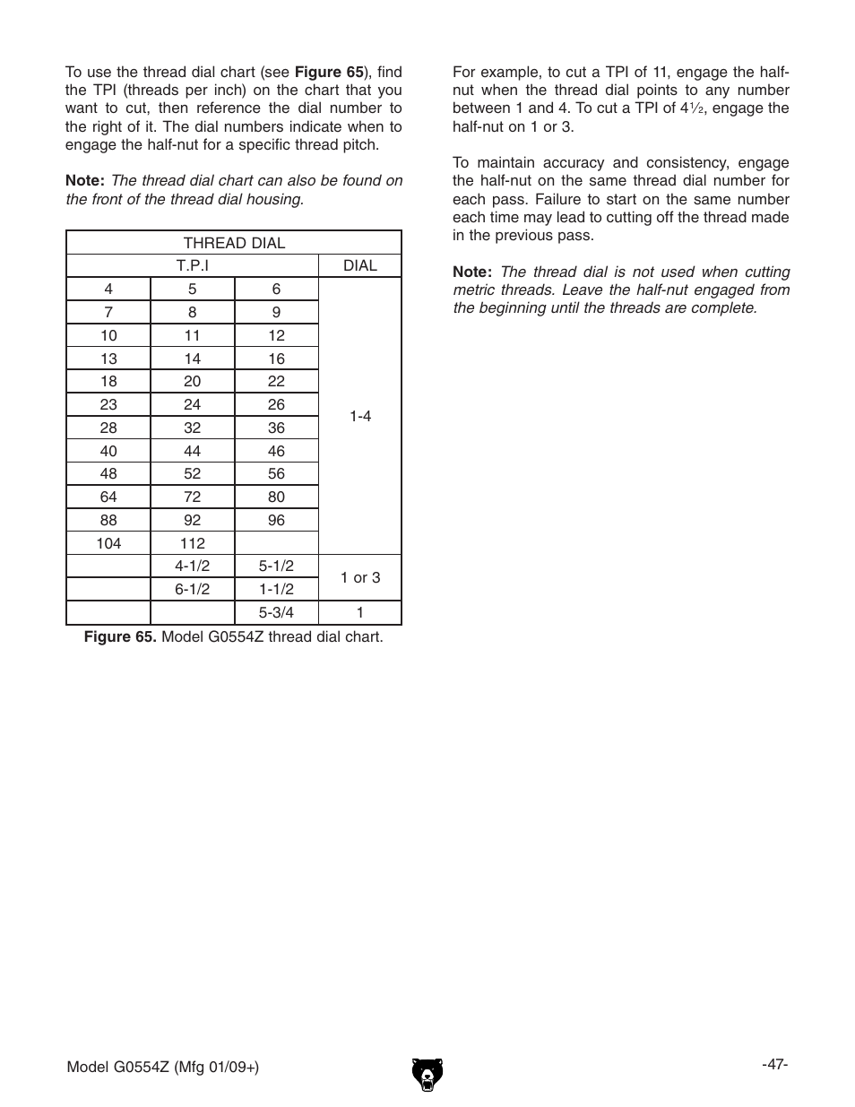Grizzly G0554Z User Manual | Page 49 / 104