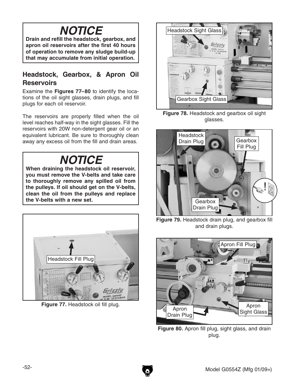 Notice | Grizzly G0554Z User Manual | Page 54 / 104