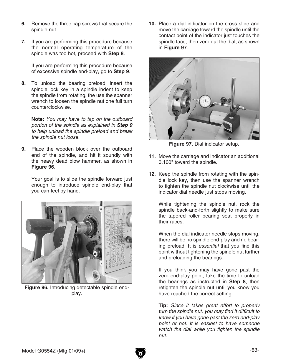 Grizzly G0554Z User Manual | Page 65 / 104