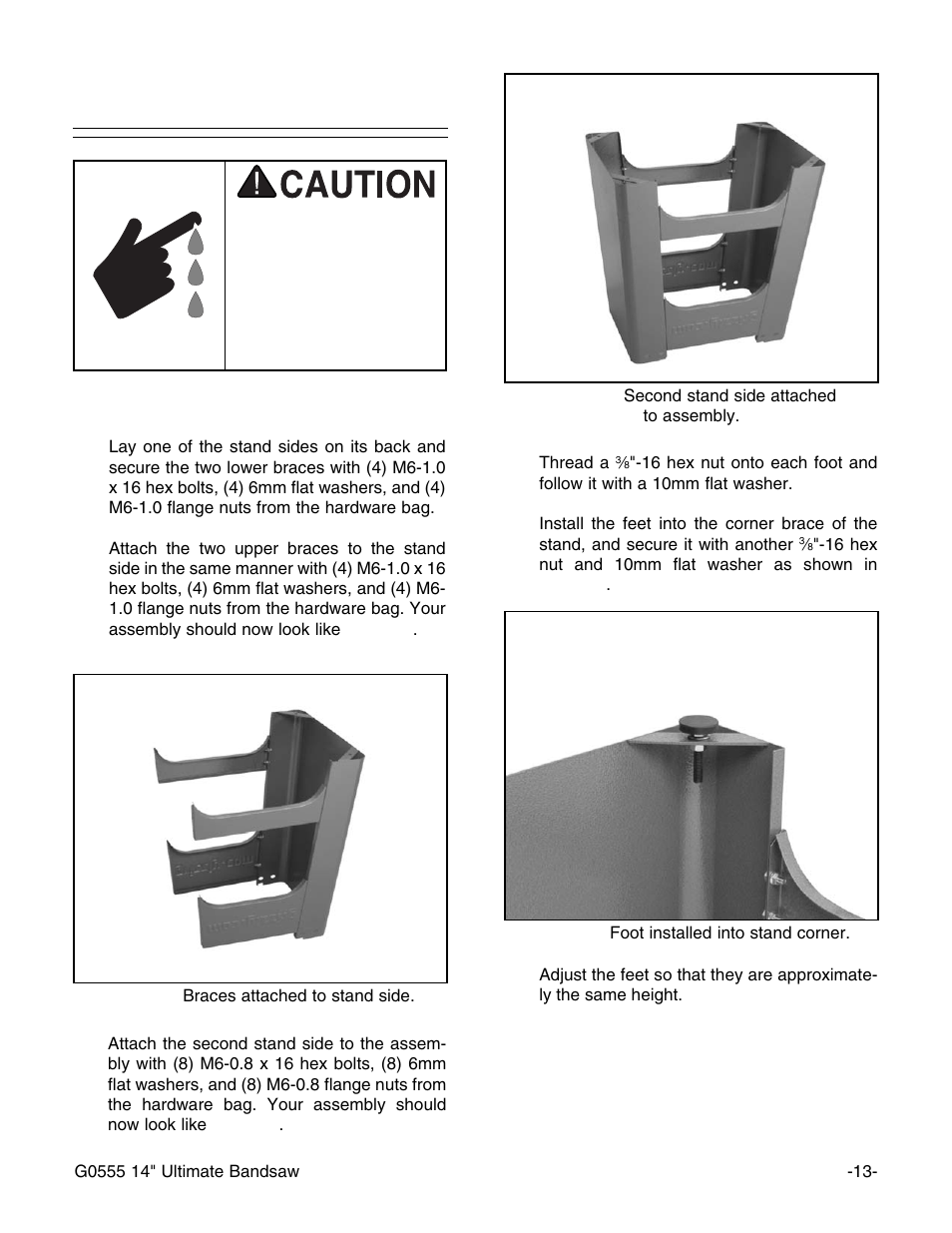 Assembling stand | Grizzly G0555 User Manual | Page 15 / 55