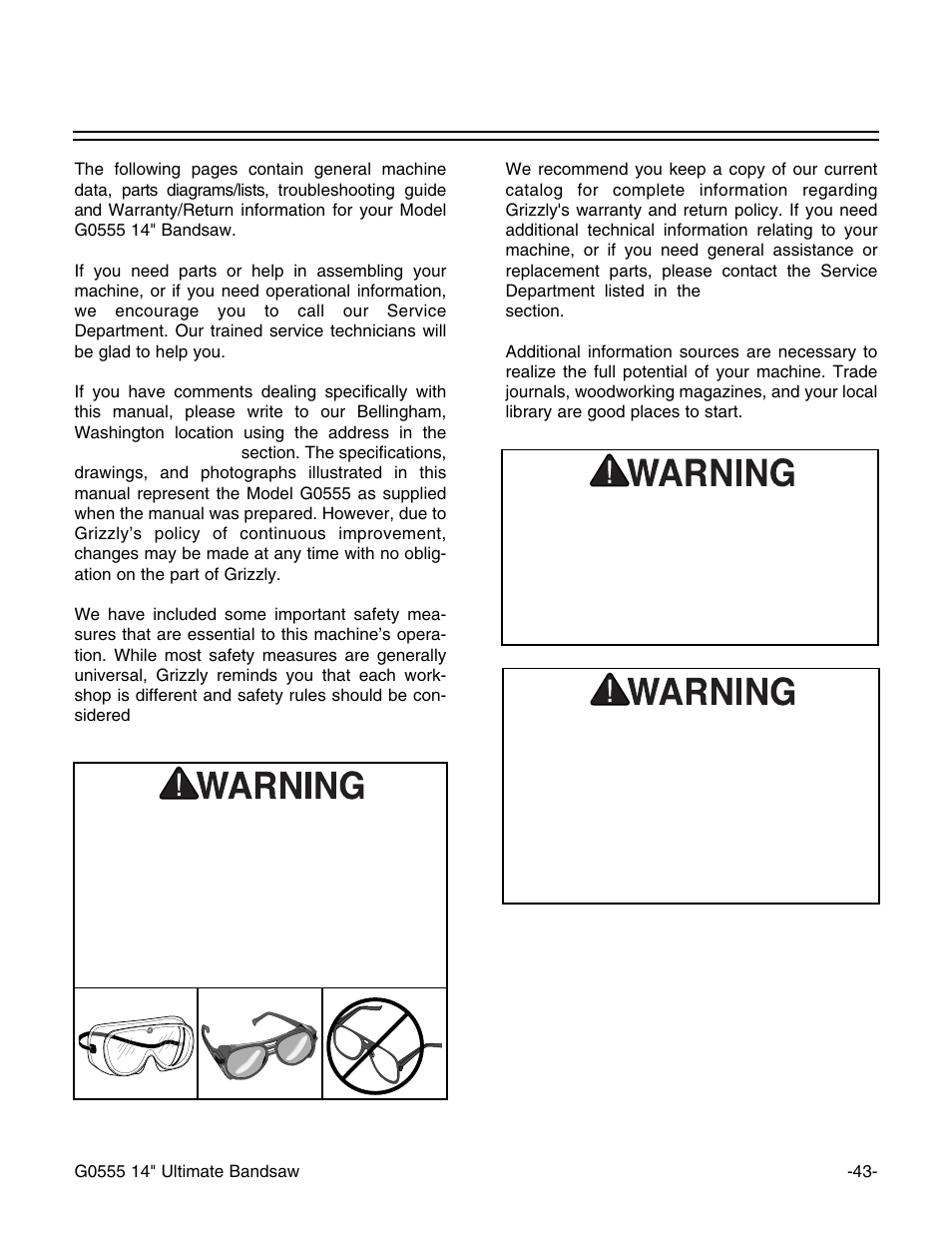 Grizzly G0555 User Manual | Page 45 / 55