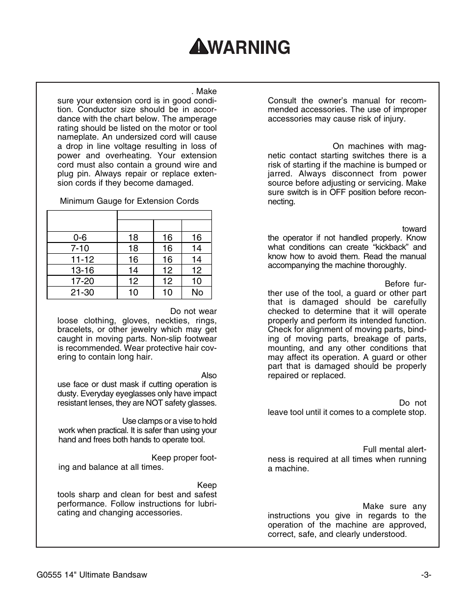 Safety instructions for power tools | Grizzly G0555 User Manual | Page 5 / 55