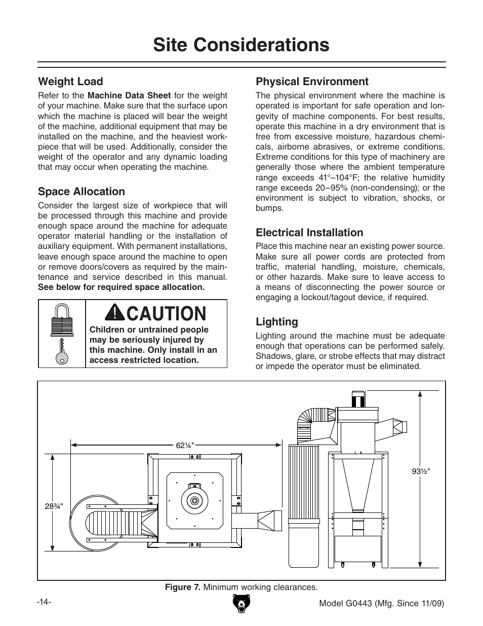 Site considerations | Grizzly G0440 User Manual | Page 16 / 52