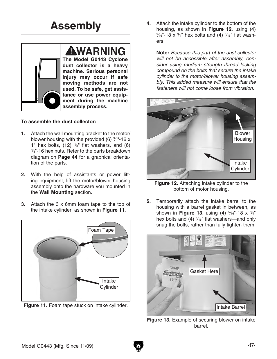 Assembly | Grizzly G0440 User Manual | Page 19 / 52