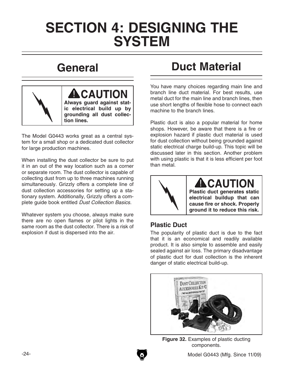 General duct material | Grizzly G0440 User Manual | Page 26 / 52