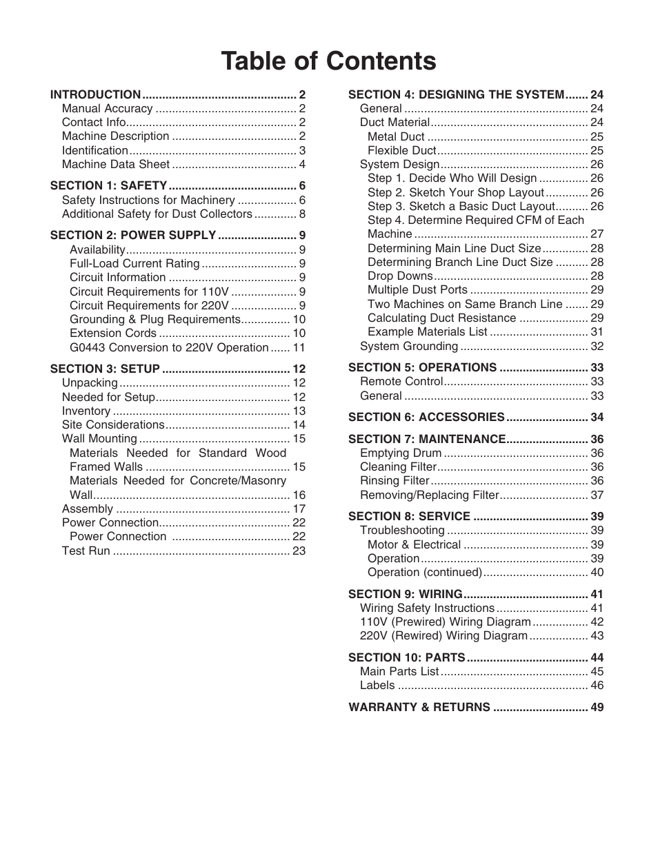 Grizzly G0440 User Manual | Page 3 / 52