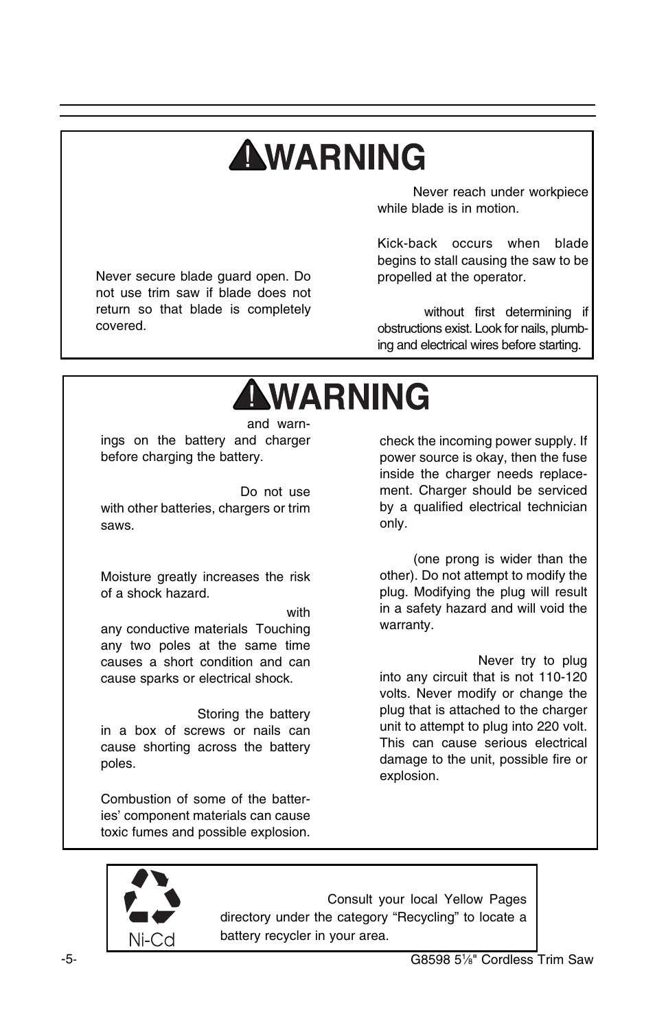 Additional safety | Grizzly G8598 User Manual | Page 5 / 17