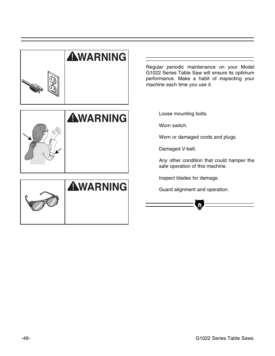 General | Grizzly G1022Z User Manual | Page 48 / 84