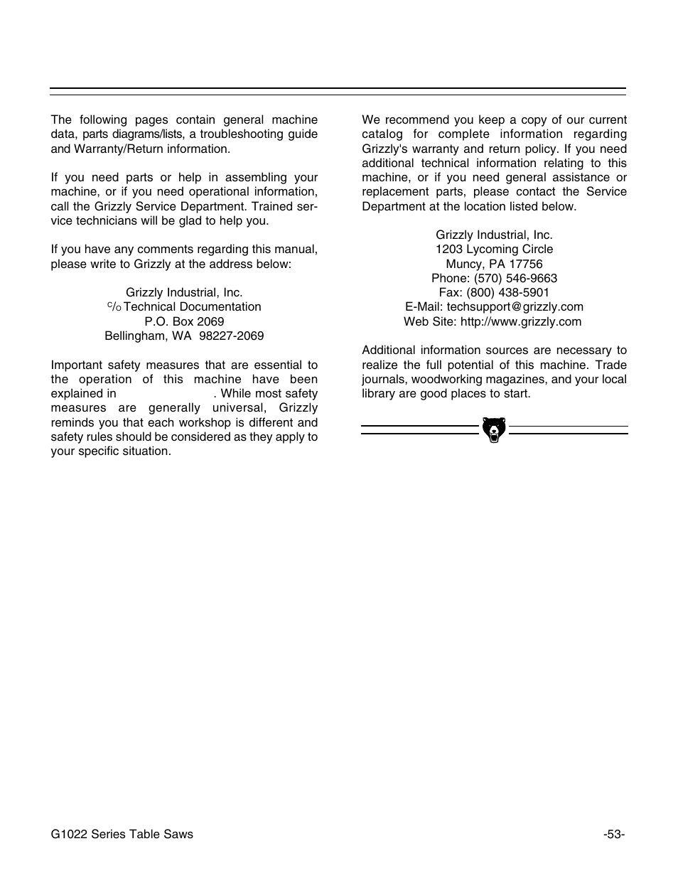 Grizzly G1022Z User Manual | Page 55 / 84
