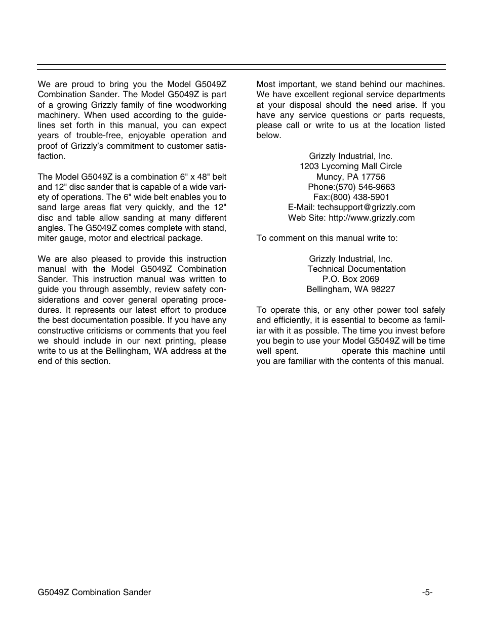 Grizzly G5049Z User Manual | Page 7 / 26