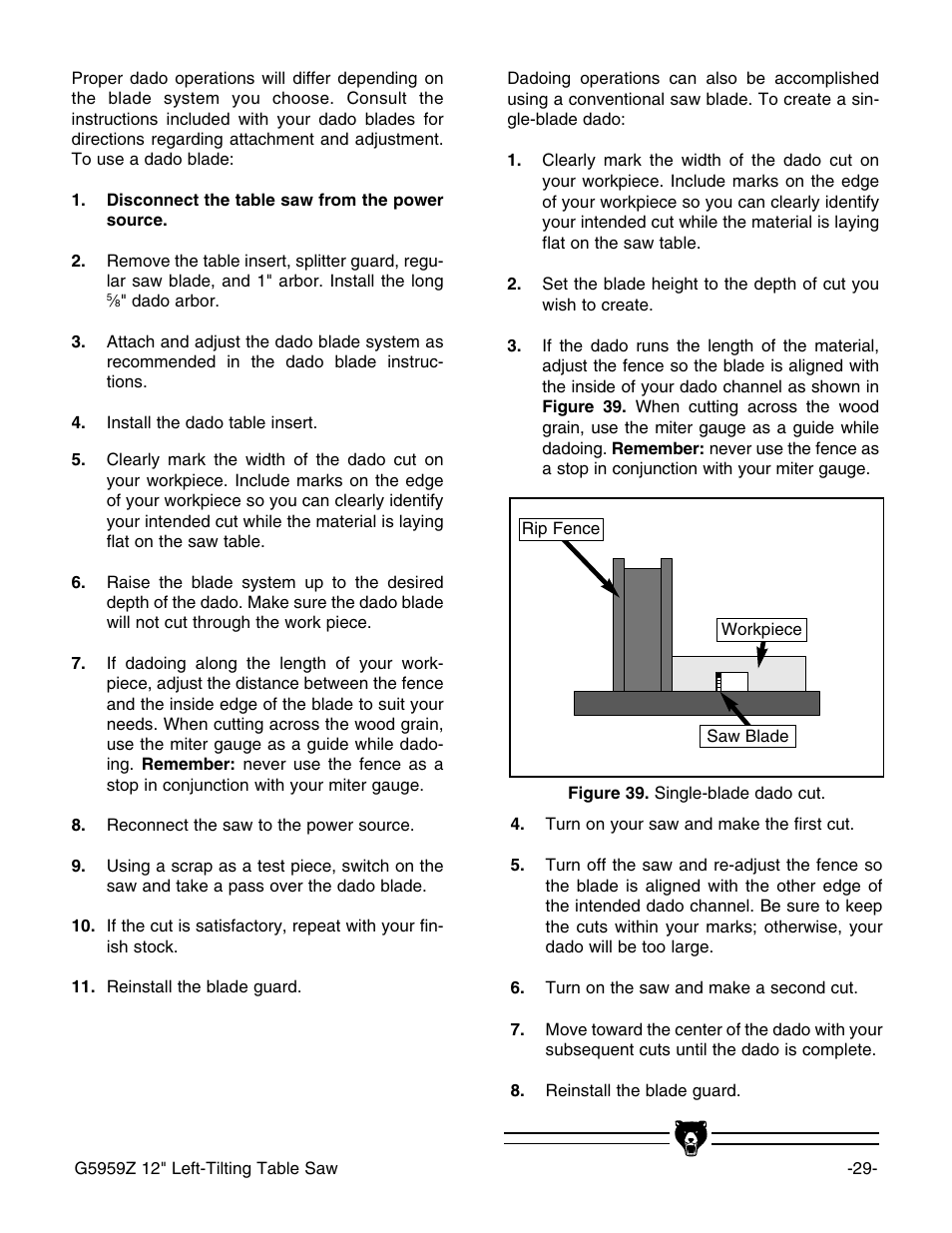 Grizzly G5959Z User Manual | Page 31 / 51