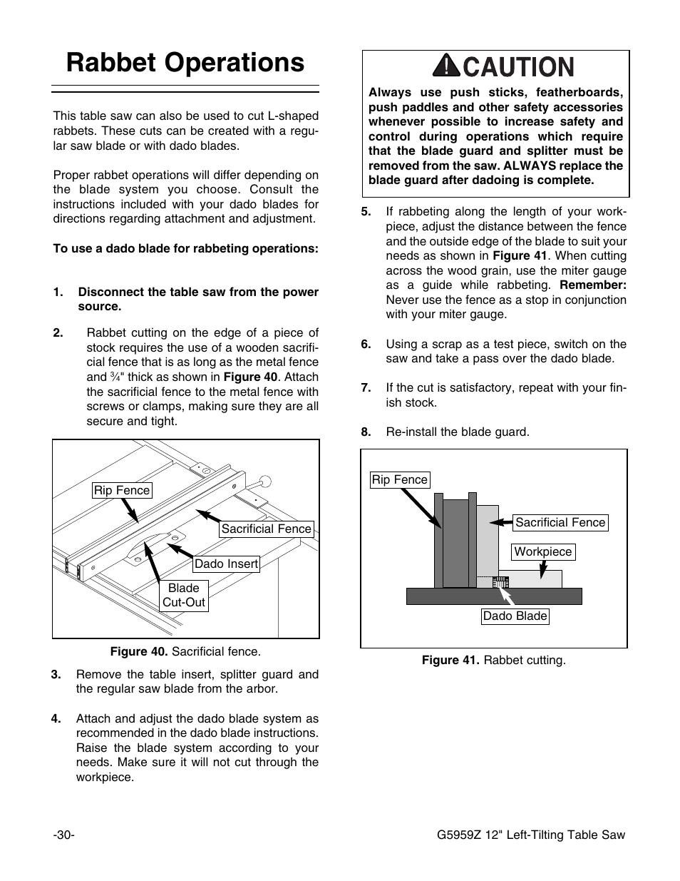 Rabbet operations | Grizzly G5959Z User Manual | Page 32 / 51
