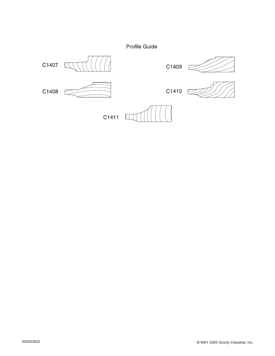 Grizzly Panel 3" Router Bits C1407 User Manual | Page 2 / 2