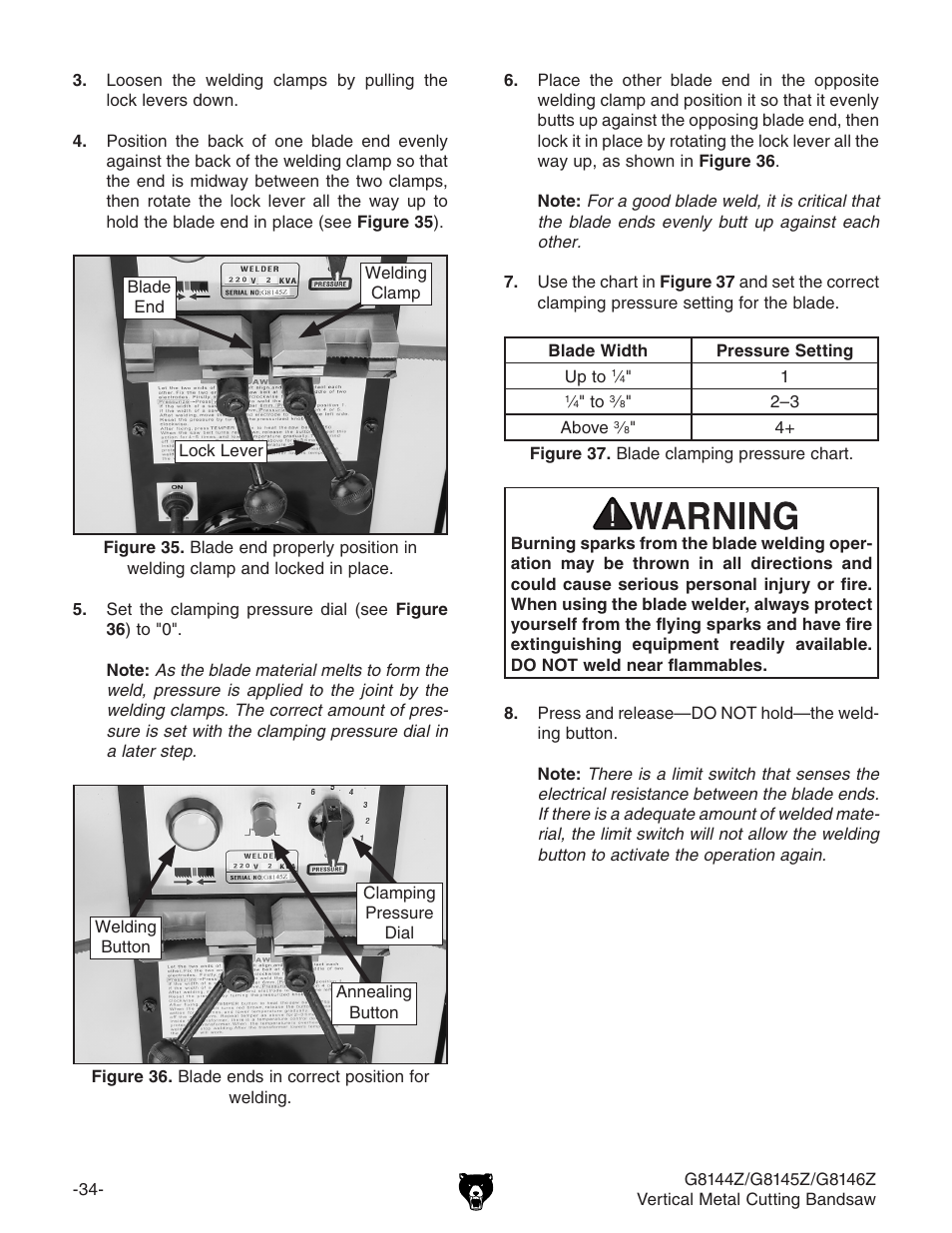 Grizzly G8146Z User Manual | Page 36 / 72