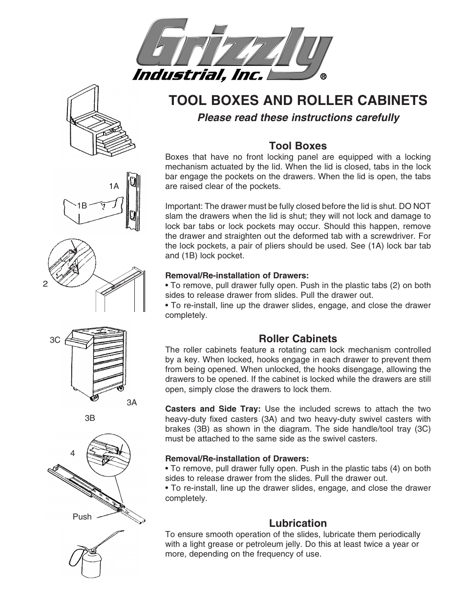 Grizzly Tool Storage User Manual | 1 page