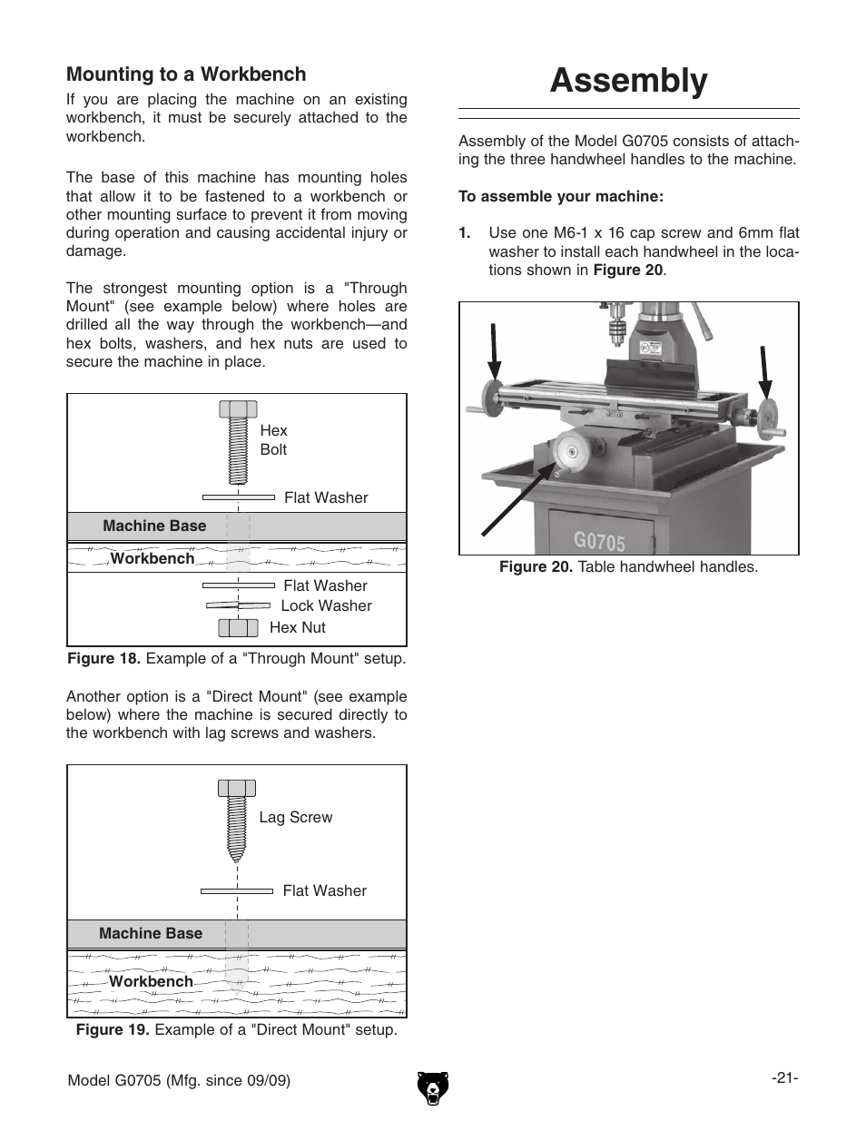 Assembly | Grizzly G0705 User Manual | Page 23 / 60