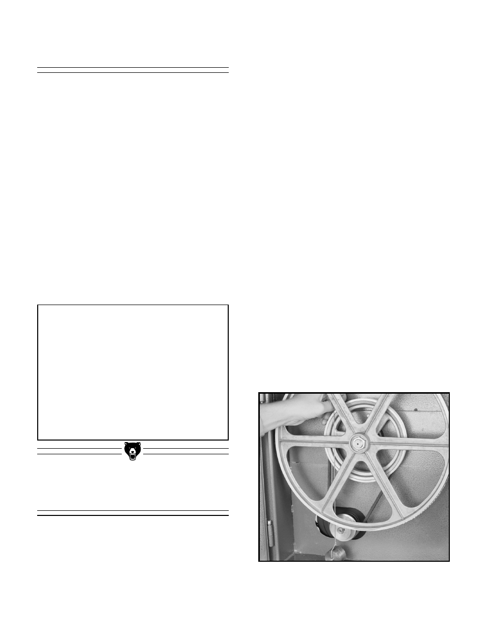 Motor, pulley, v-belt bandsaw unit, Notice | Grizzly G1148 User Manual | Page 11 / 28