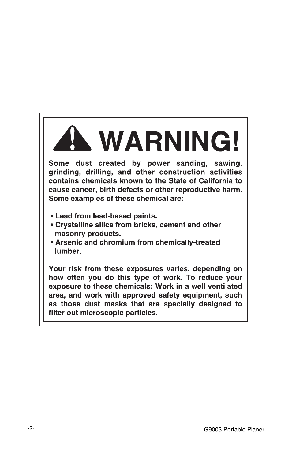 Grizzly G9003 User Manual | Page 2 / 20