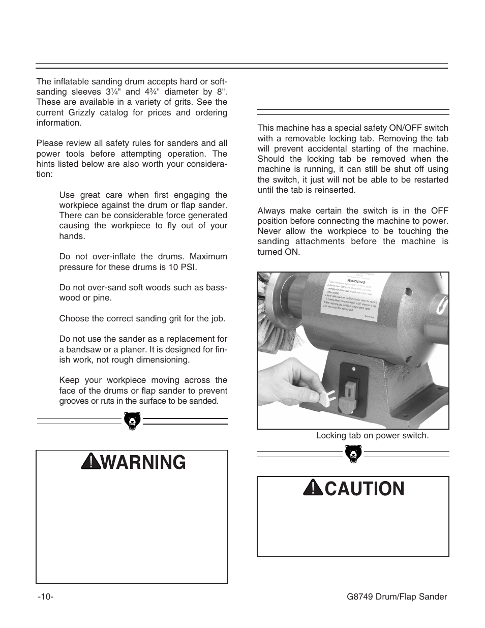 Toggle switch | Grizzly G8749 User Manual | Page 12 / 24