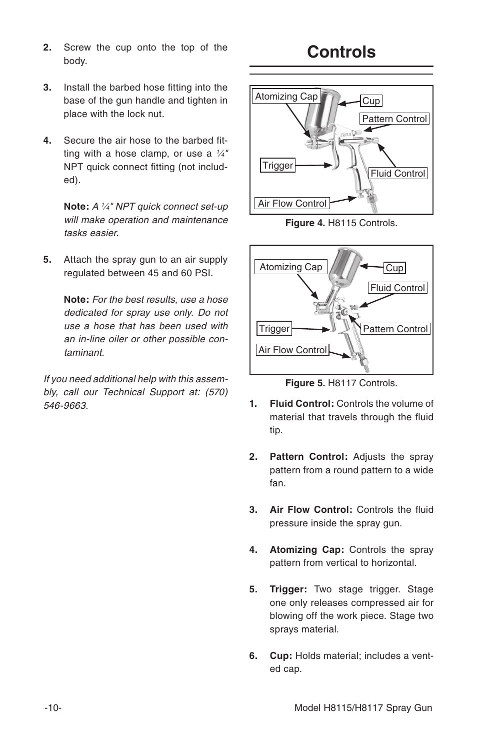 Controls | Grizzly H8115 User Manual | Page 10 / 24