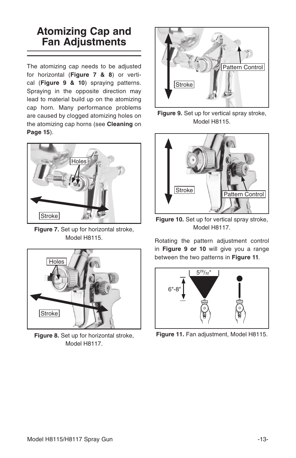 Atomizing cap and fan adjustments | Grizzly H8115 User Manual | Page 13 / 24