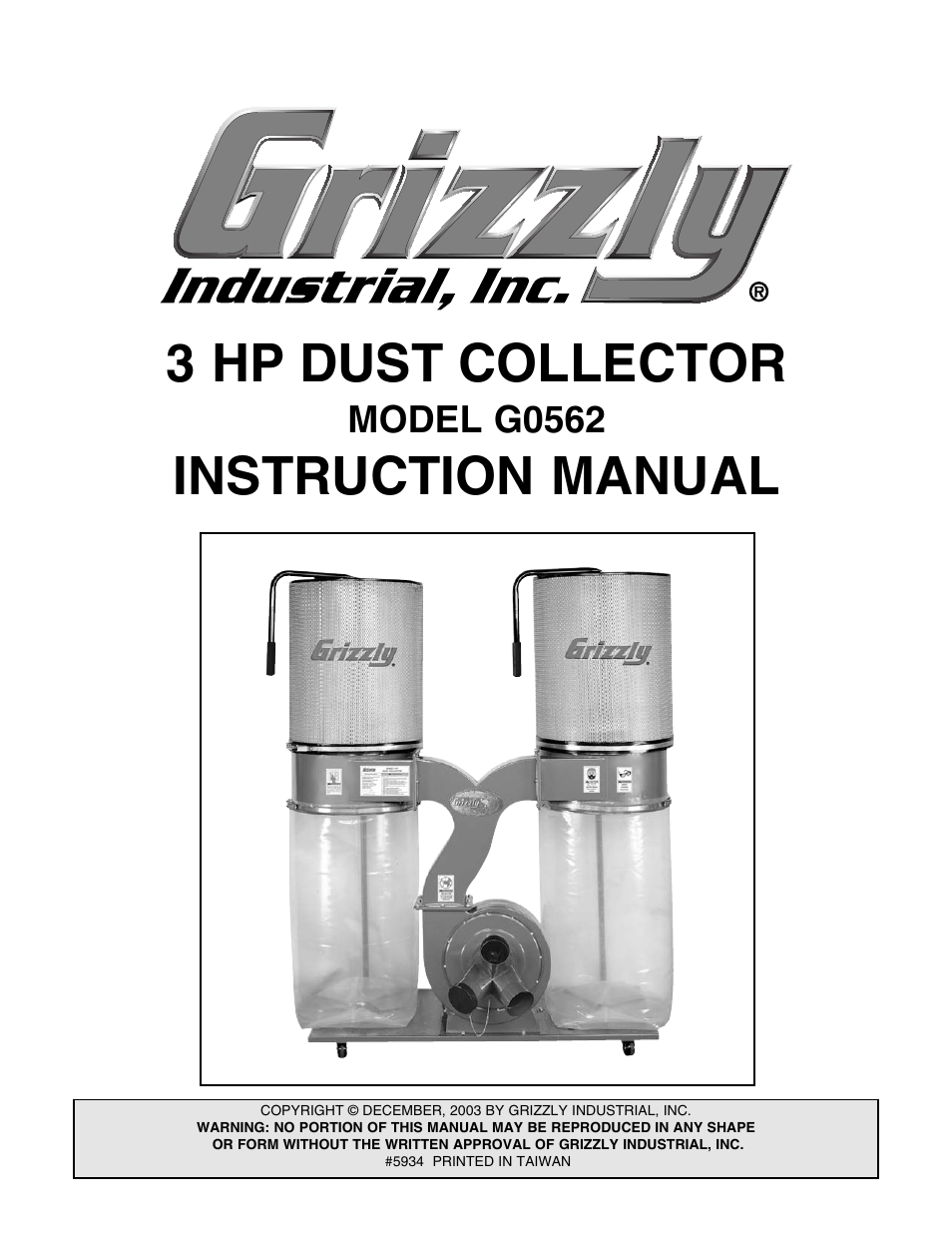 Grizzly Model G0562 User Manual | 36 pages