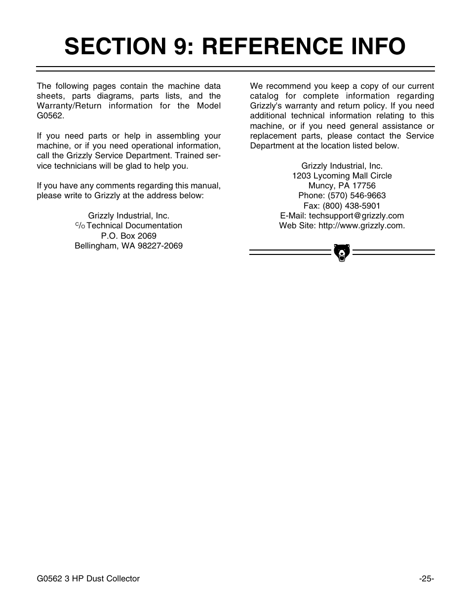 Grizzly Model G0562 User Manual | Page 27 / 36