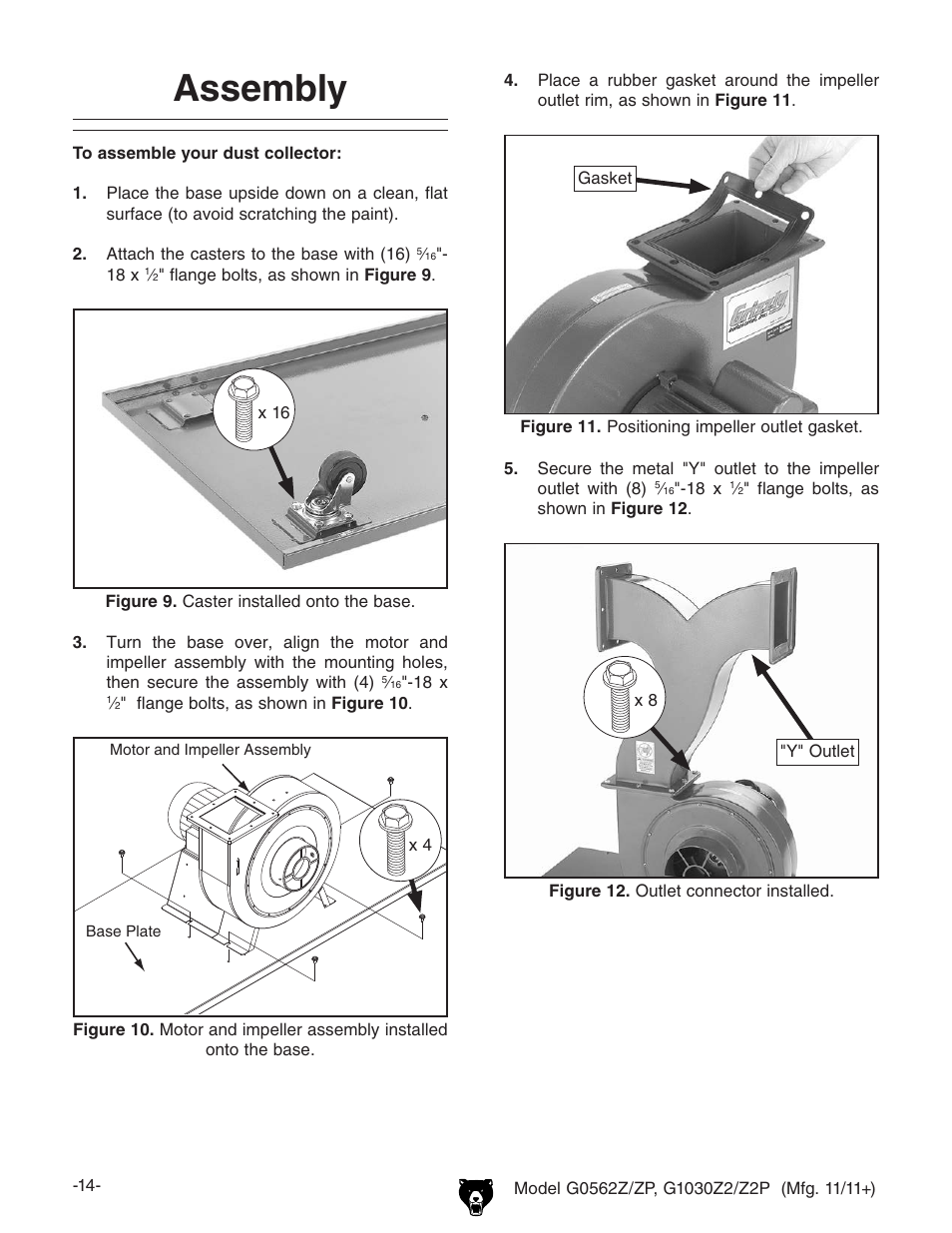 Assembly | Grizzly G0562Z User Manual | Page 16 / 48