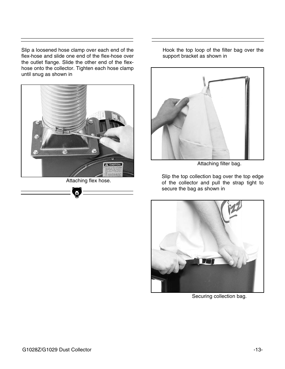 Flex hose, Bags | Grizzly G1029 User Manual | Page 15 / 32