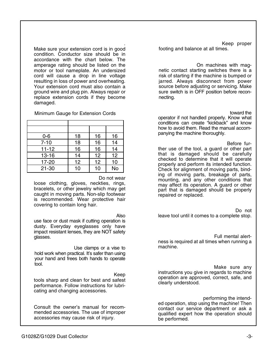 Safety instructions for power tools cont | Grizzly G1029 User Manual | Page 5 / 32