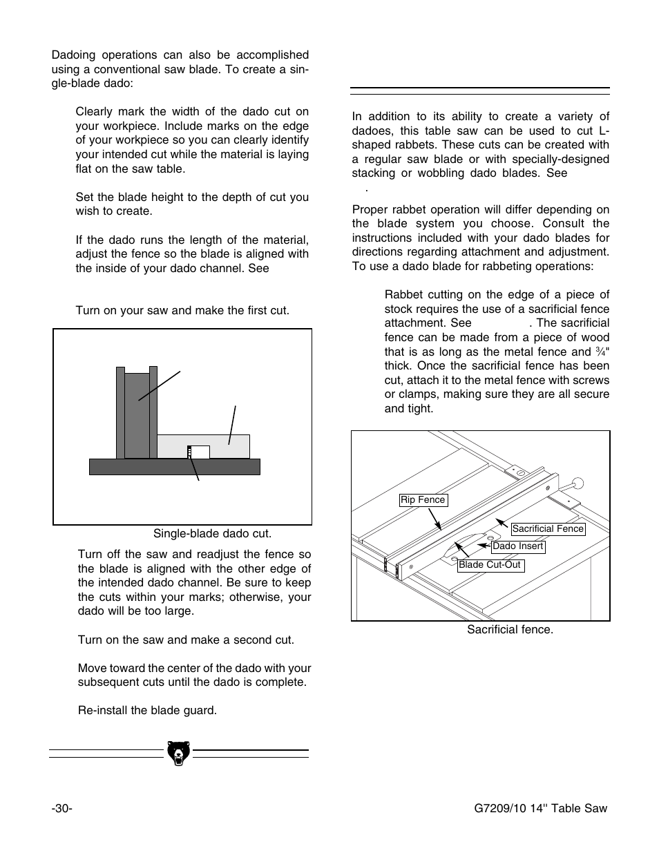 Rabbet operations | Grizzly G7209 User Manual | Page 32 / 52