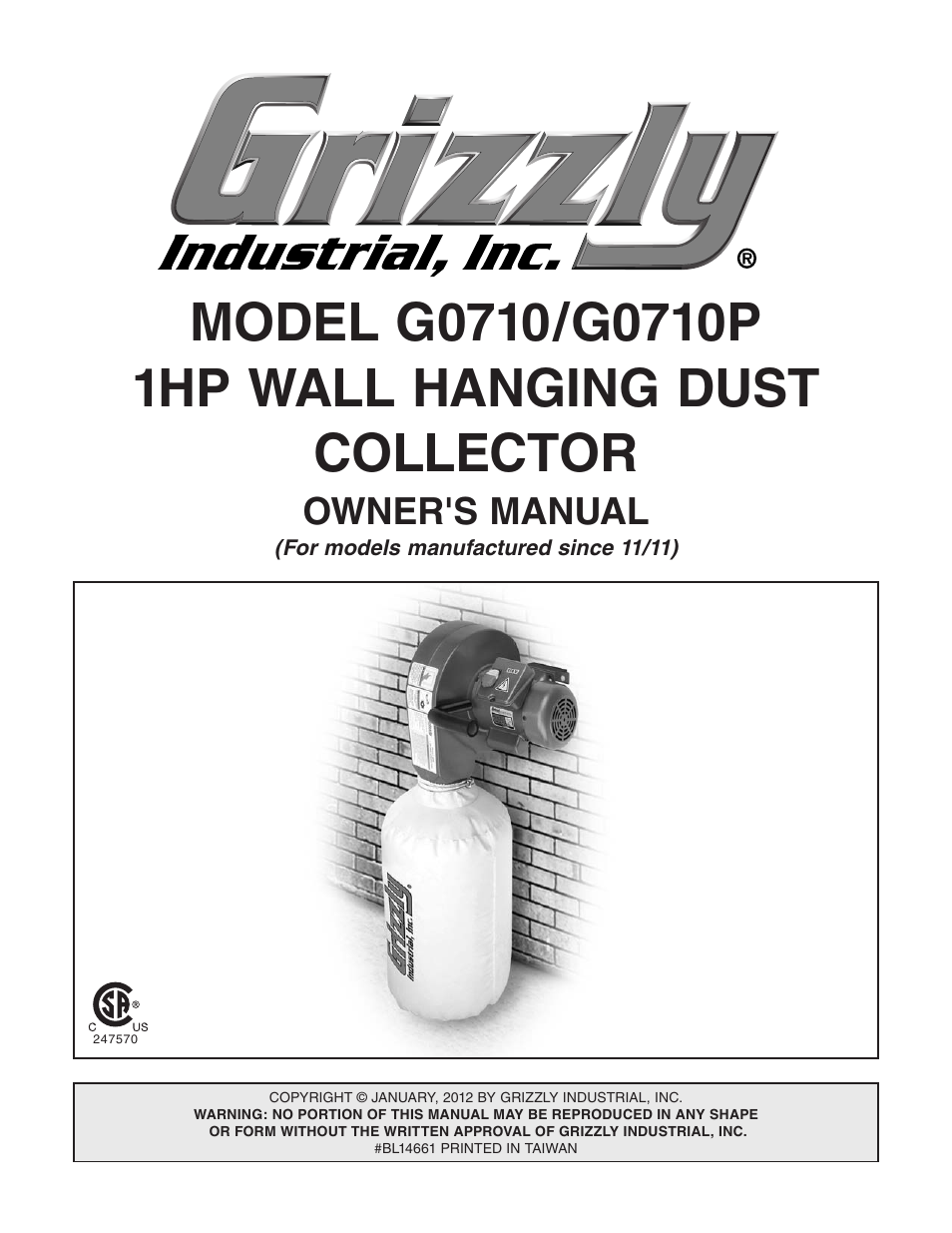 Grizzly G0710 User Manual | 36 pages