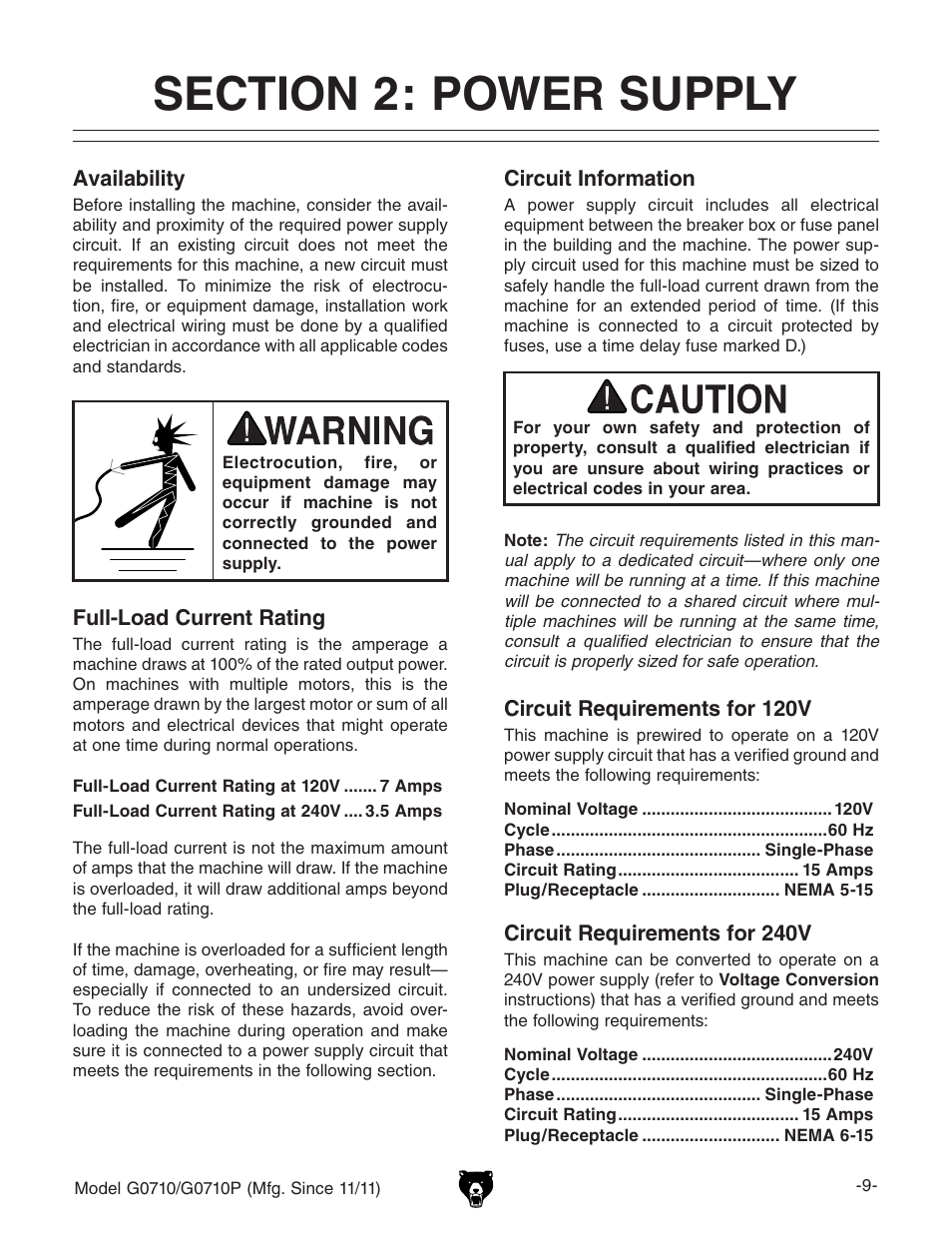 Grizzly G0710 User Manual | Page 11 / 36