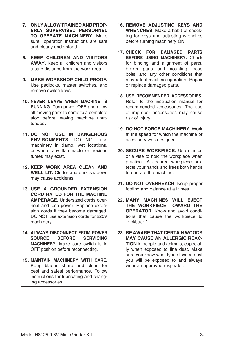 Grizzly H8125 User Manual | Page 5 / 20
