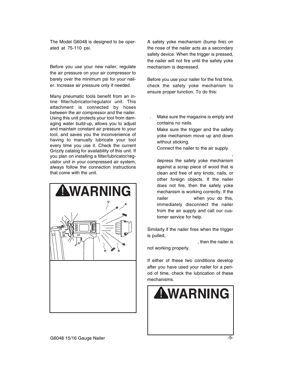Compressed air system safety yoke mechanism | Grizzly G6048 User Manual | Page 6 / 17