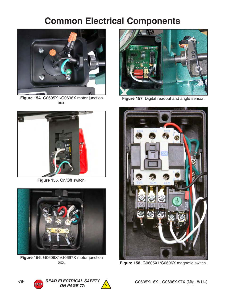 Common electrical components | Grizzly G0696X User Manual | Page 81 / 101