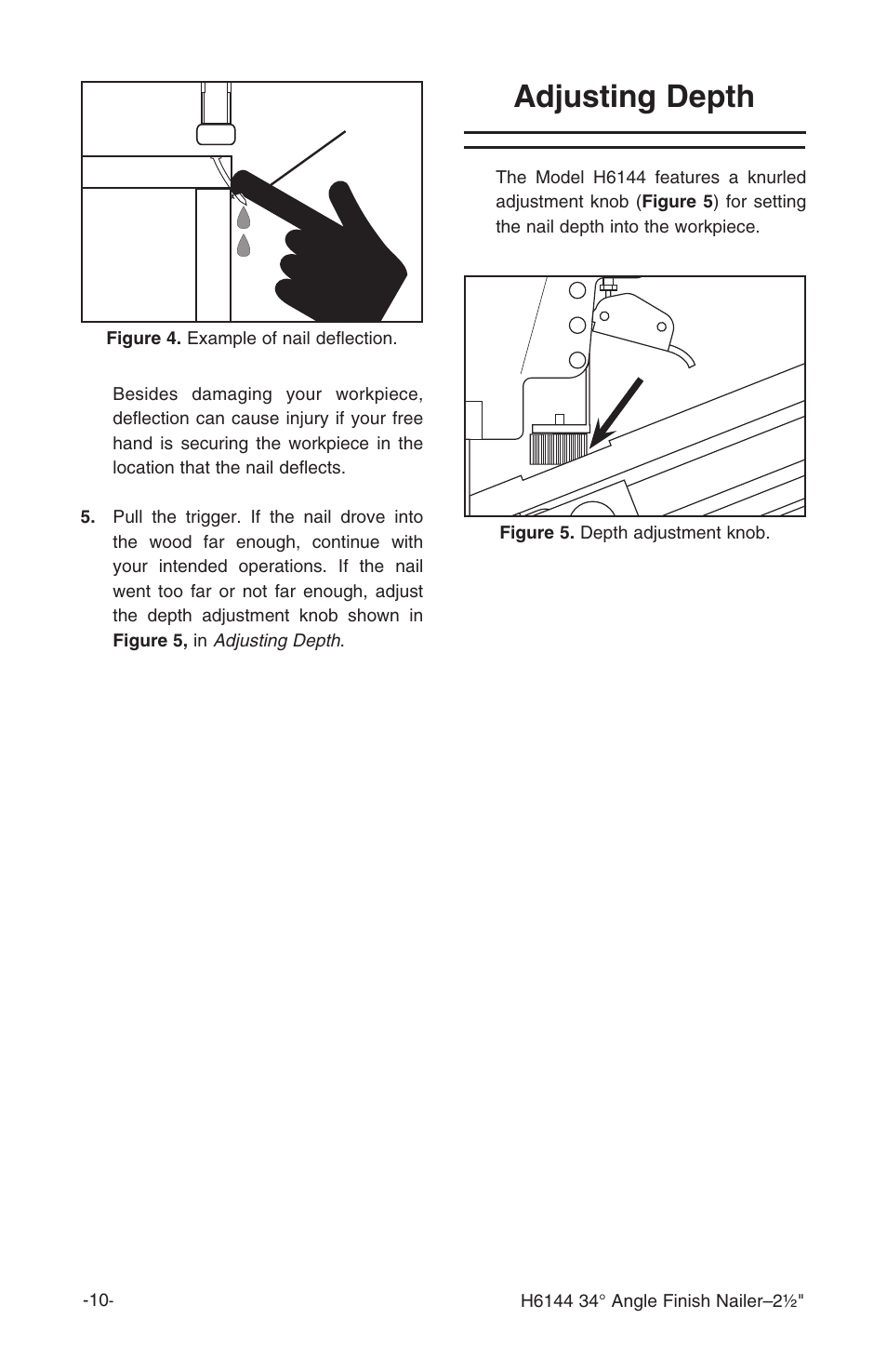 Adjusting depth | Grizzly H6144 User Manual | Page 11 / 20