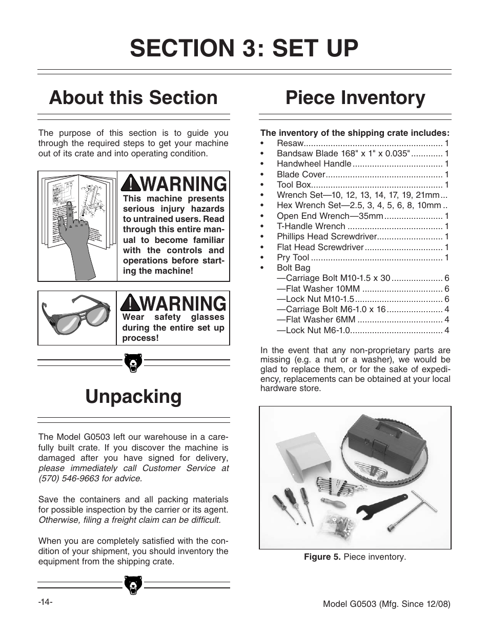 Grizzly G0503 User Manual | Page 16 / 76