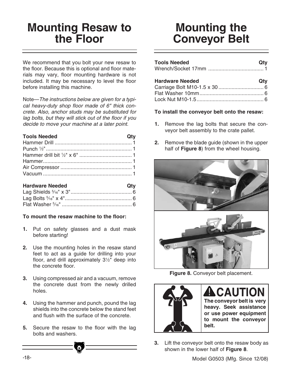 Grizzly G0503 User Manual | Page 20 / 76