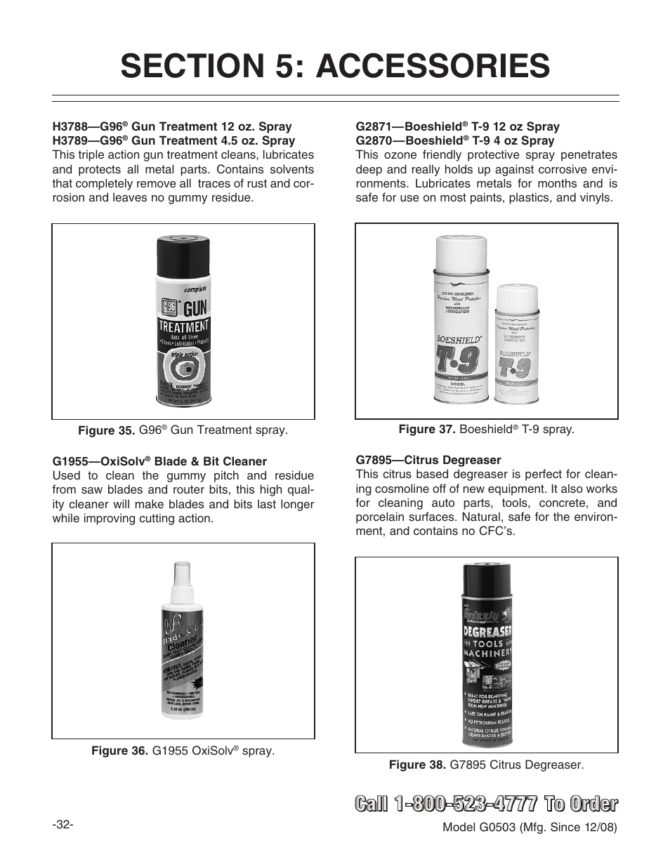 Grizzly G0503 User Manual | Page 34 / 76