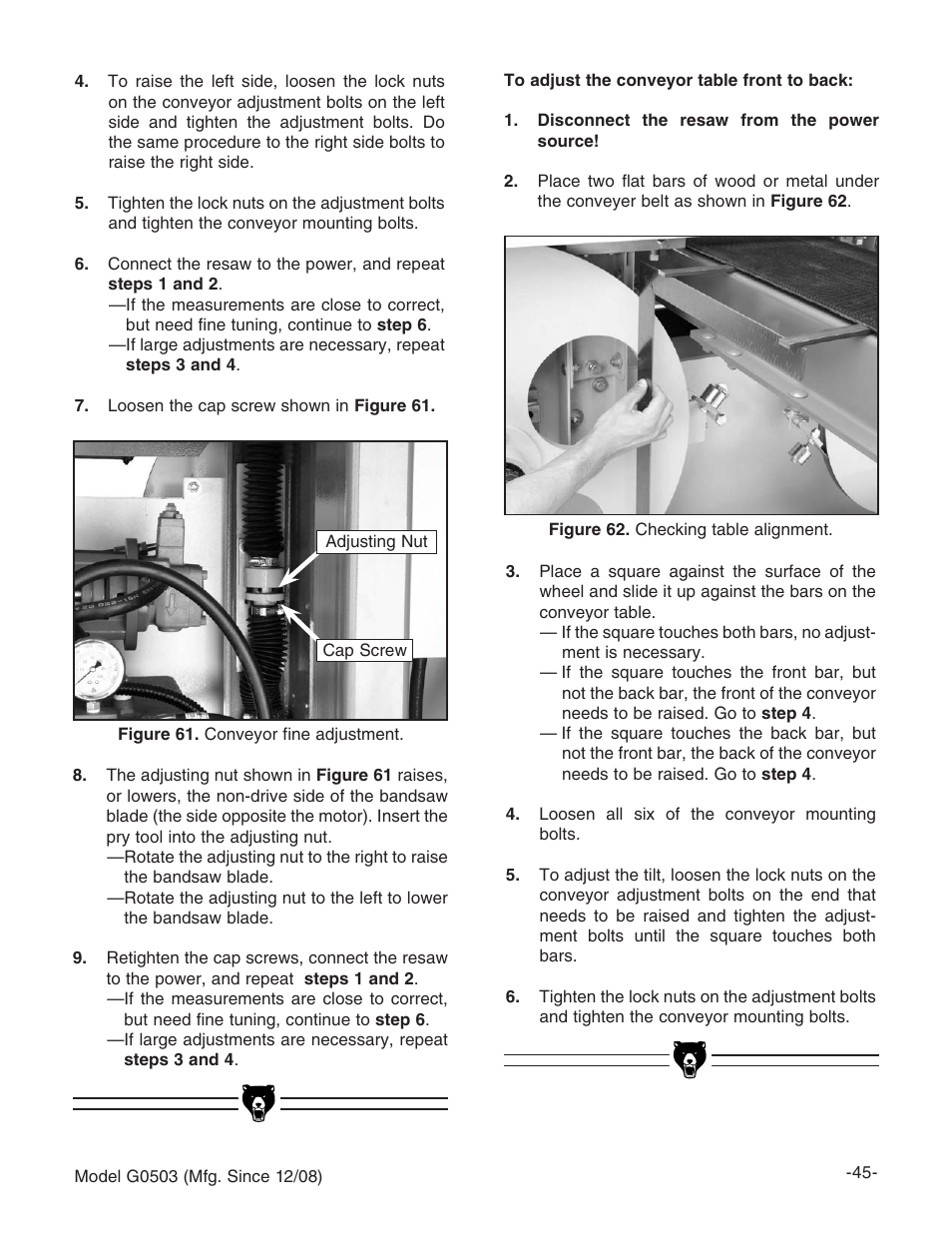 Grizzly G0503 User Manual | Page 47 / 76