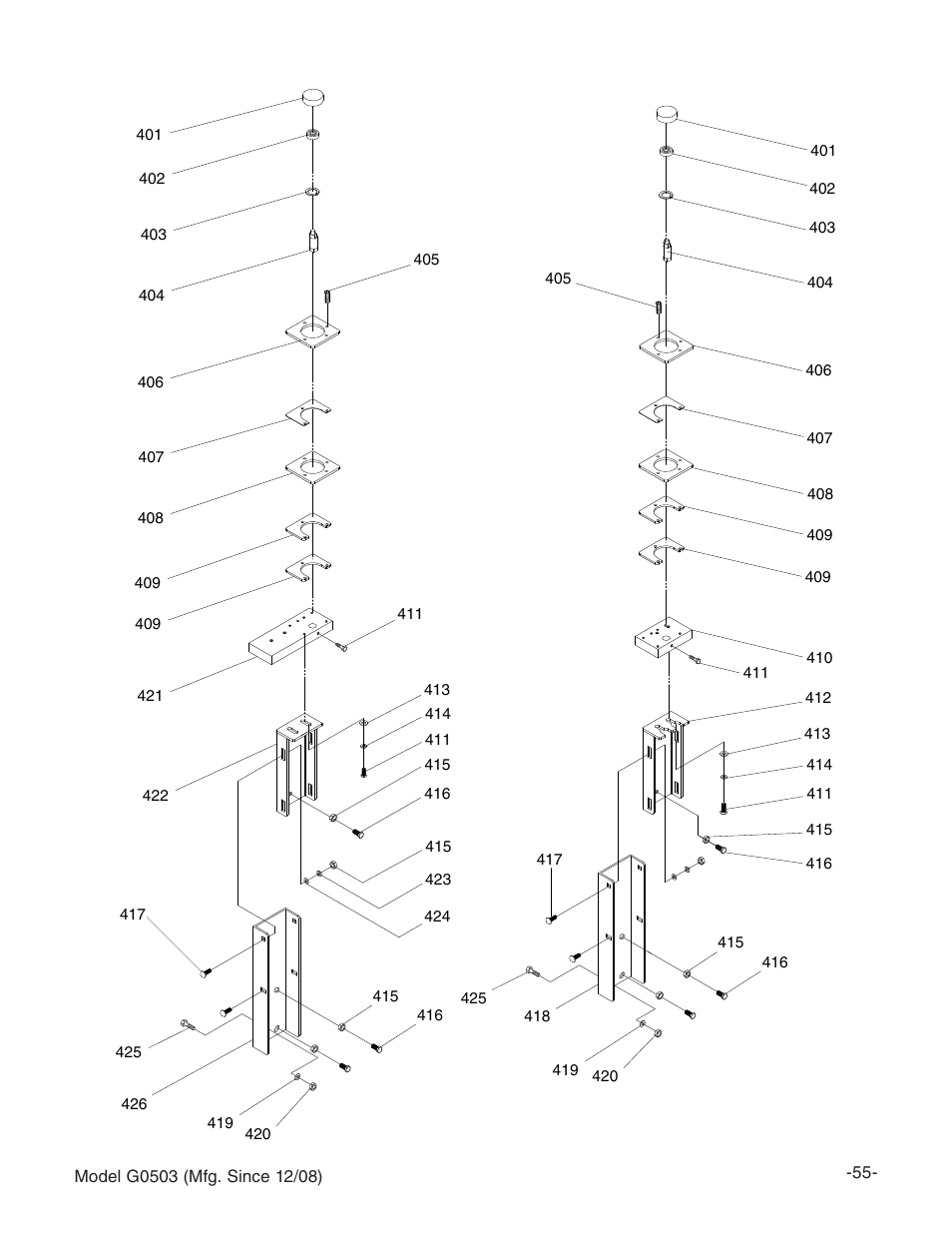 Grizzly G0503 User Manual | Page 57 / 76