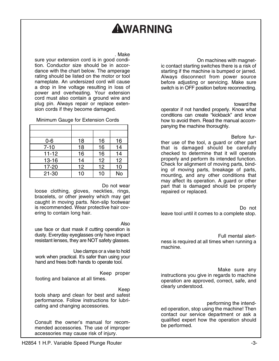 Safety instructions for power tools | Grizzly H2854 User Manual | Page 5 / 24
