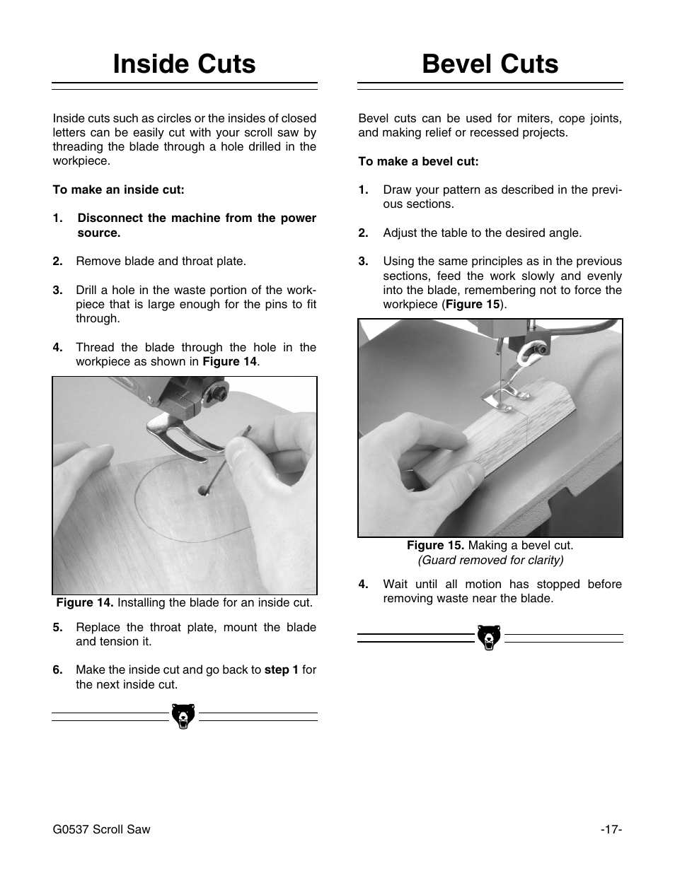 Bevel cuts inside cuts | Grizzly G0537 User Manual | Page 20 / 31